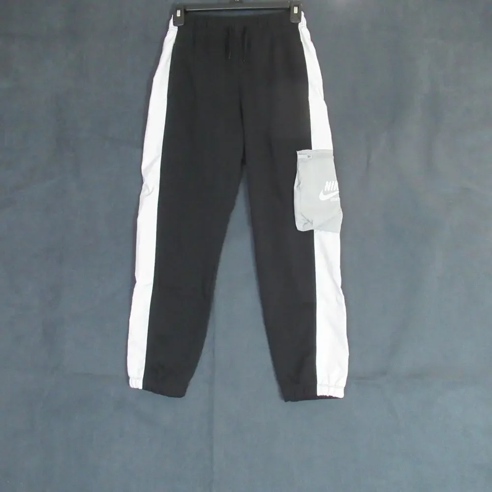 Nike Joggers Girls Large Black White French Terry Cargo Sportswear Athletic NWT